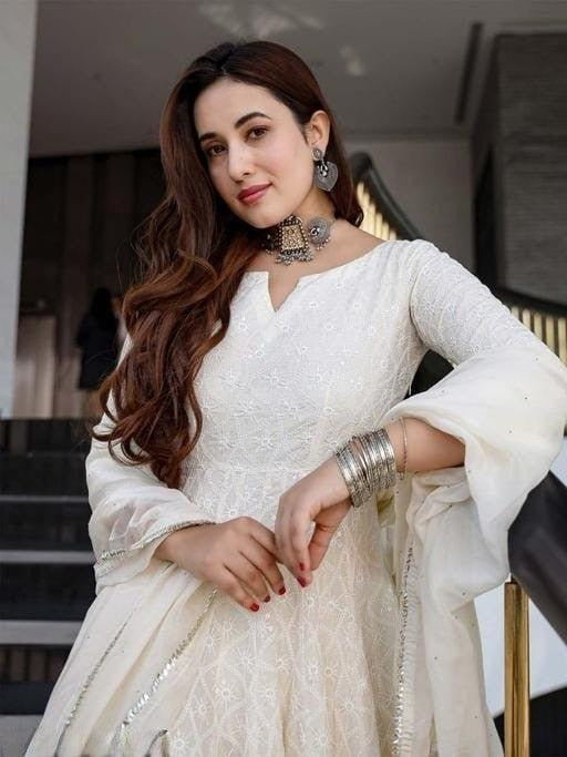 Elegant Ivory Embroidered Anarkali Suit